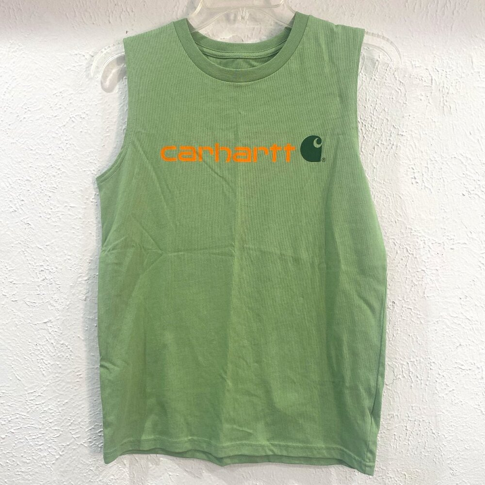 Carhartt Graphic Tank, green, boy's size Medium (10/12) tank top 100% cotton NWT